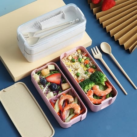 Healthy Material Microwave Dinnerware Lunch Box (pink)