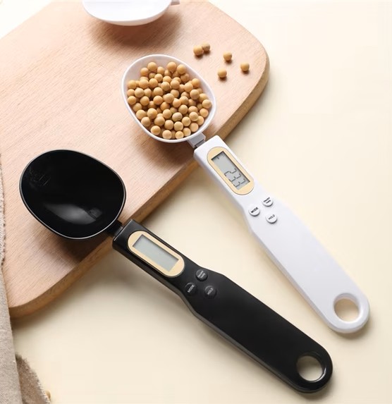 Colher Medidora Eletrônica de Peso de Alimentos para Cozinha (preto)