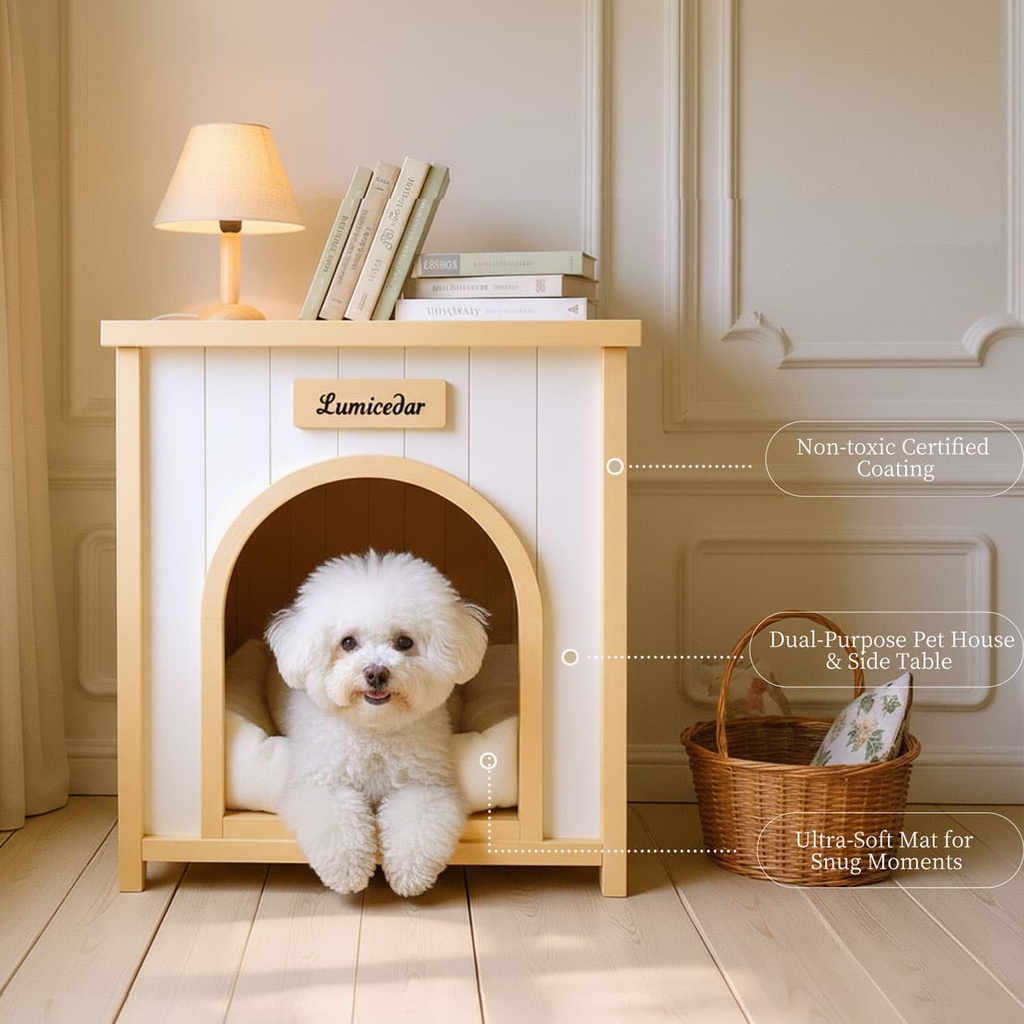 Maison en bois moderne pour chien d'intérieur