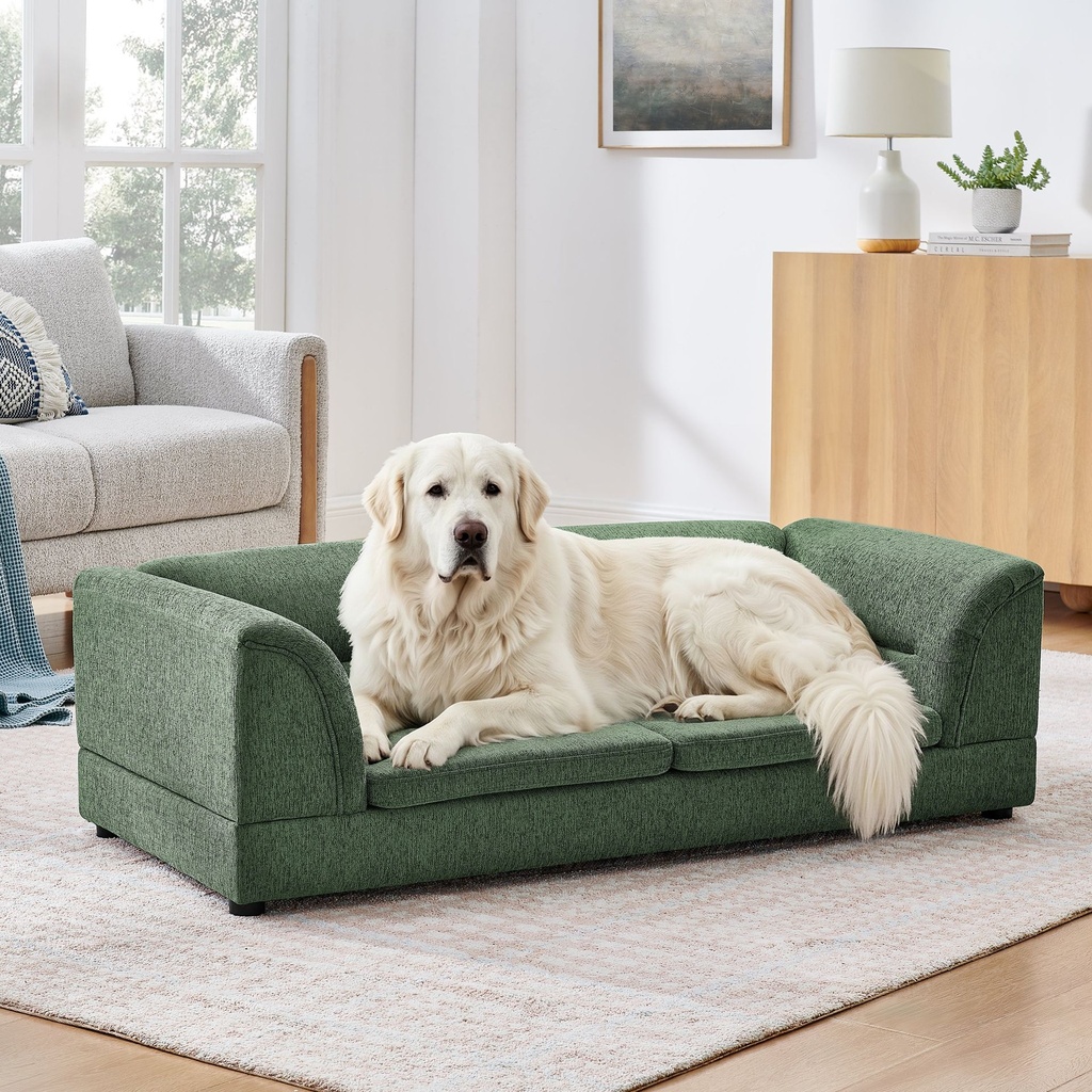 Oversized Pet Sofa (Curved Armrest Rectangular Dog Sofa)